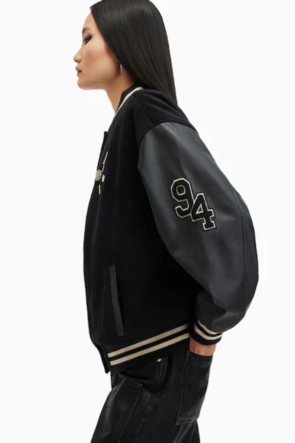 Women Black Valeria Varsity Jacket