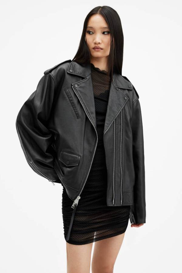 Daylen Leather Biker Jacket