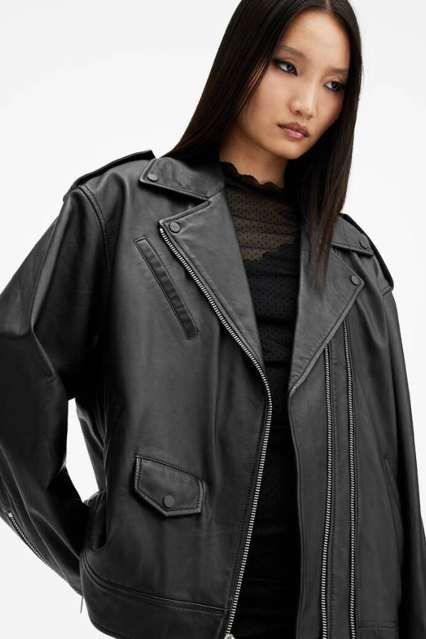 Daylen Leather Biker Jacket