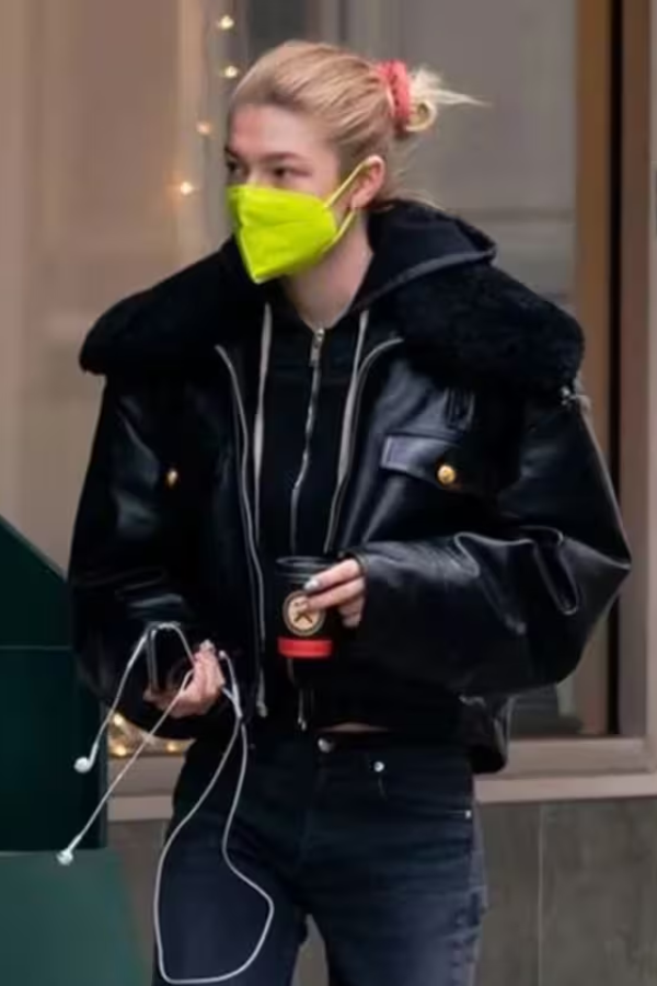 Hunter Schafer Black Leather Jacket