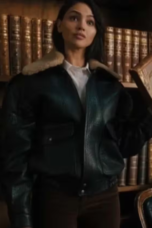 eiza gonzalez leather jacket