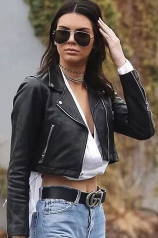 kendall jenner black leather jacket
