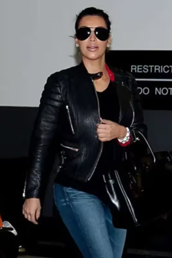 kim kardashian leather jacket