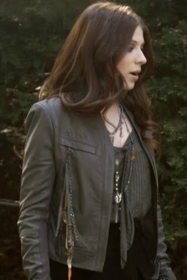 michelle trachtenberg georgina black leather jacket